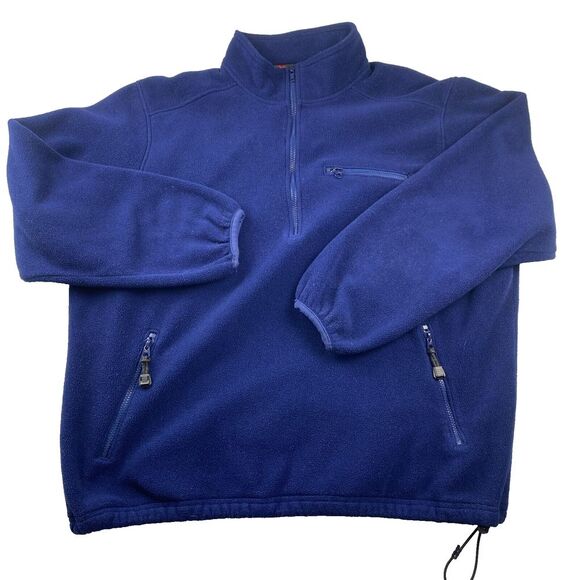 L.L. Bean Other - L.L. Bean XL Men's Navy Blue Fleece 1/4‎ Quarter Zip Mock Neck Pullover READ
